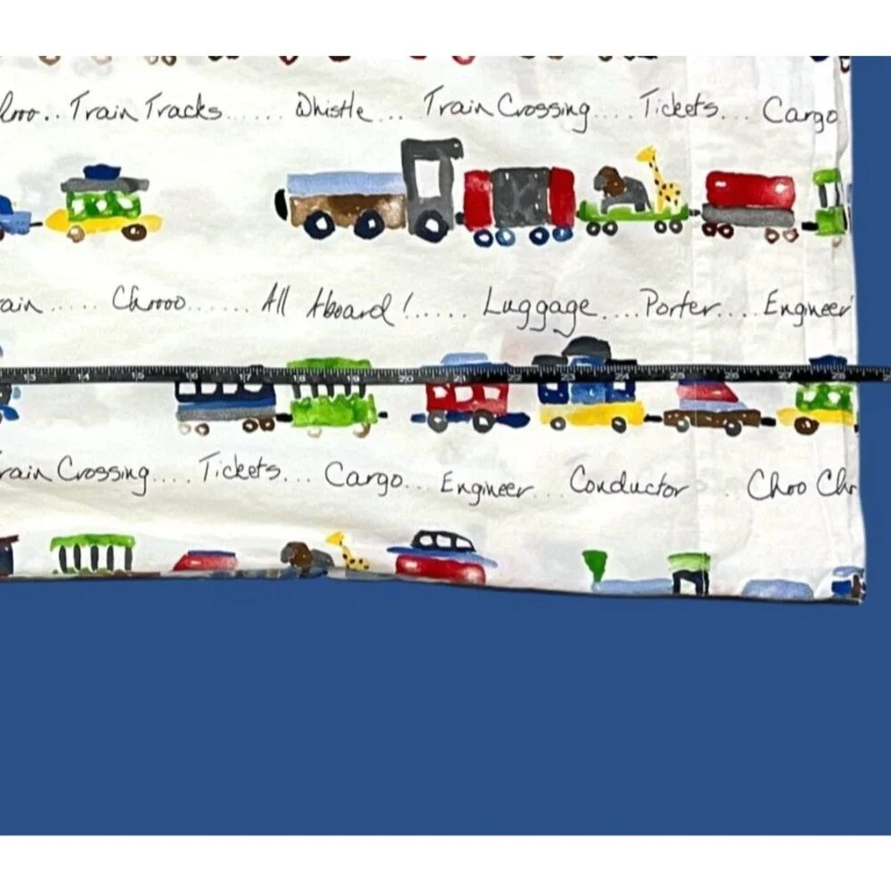Pottery Barn Train Animals Pillow Case Standard Cover Kid Pillowcase Replacement